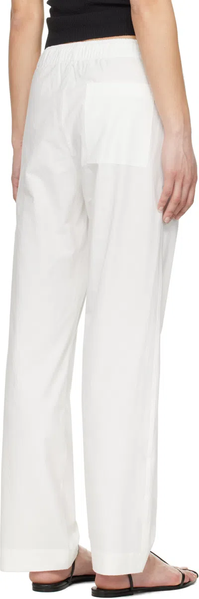 Nothing Written White Cotton Drawstring Trousers In White