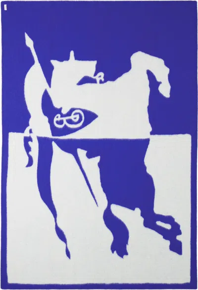 Burberry Navy & White Ekd Wool Blanket In Knight