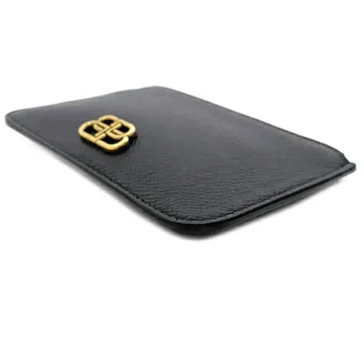 Pre-owned Balenciaga Black Gold Leather Coin Purse/coin Case () In Black, Gold