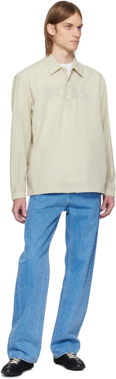 Hugo Boss Beige Nylon Polo In 271-light Beige
