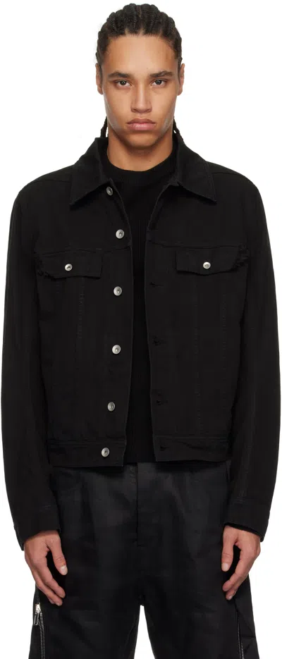 Rick Owens Drkshdw Black Hollywood Trucker Jacket In 09 Black