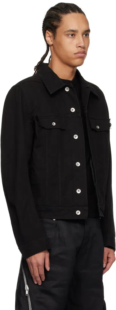 Rick Owens Drkshdw Black Hollywood Trucker Jacket In 09 Black