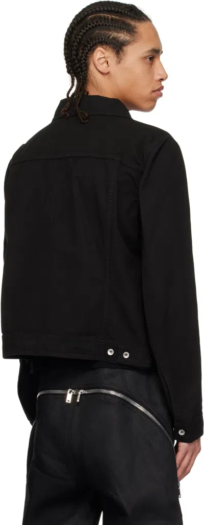 Rick Owens Drkshdw Black Hollywood Trucker Jacket In 09 Black
