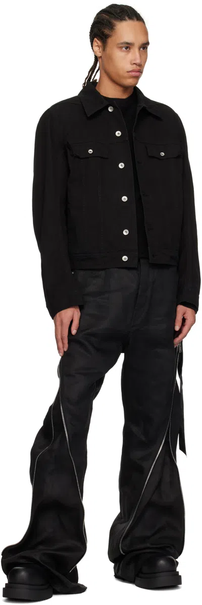 Rick Owens Drkshdw Black Hollywood Trucker Jacket In 09 Black