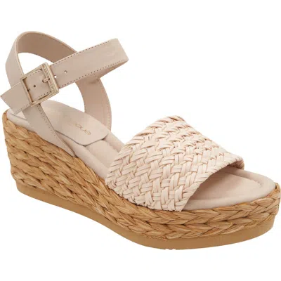 Andre Assous Carissa Ankle Strap Espadrille Platform Wedge Sandal In Ivory