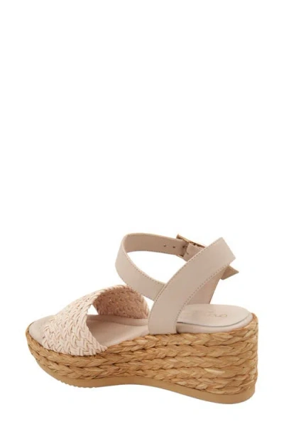 Andre Assous Carissa Ankle Strap Espadrille Platform Wedge Sandal In Ivory