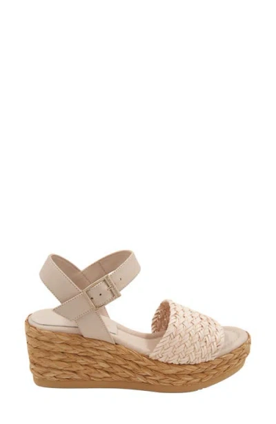 Andre Assous Carissa Ankle Strap Espadrille Platform Wedge Sandal In Ivory