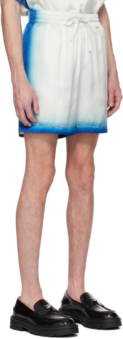 Casablanca "home Way Skate" Silk Shorts In White