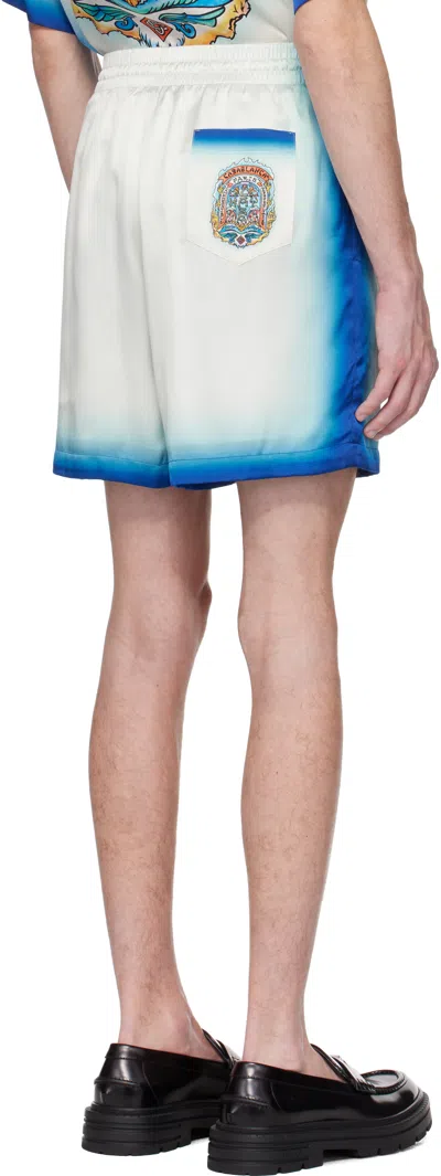 Casablanca "home Way Skate" Silk Shorts In White
