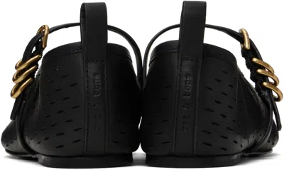 Rag & Bone Black Spire Perforated Leather Mary Jane Ballerina Flats In Blkperf