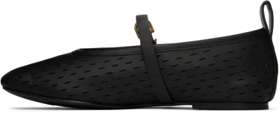 Rag & Bone Black Spire Perforated Leather Mary Jane Ballerina Flats In Blkperf