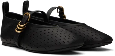Rag & Bone Black Spire Perforated Leather Mary Jane Ballerina Flats In Blkperf