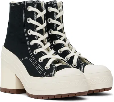 Converse Chuck Taylor 70s Deluxe Heeled Sneaker Boots In Black In Black/ Egret/ Egret