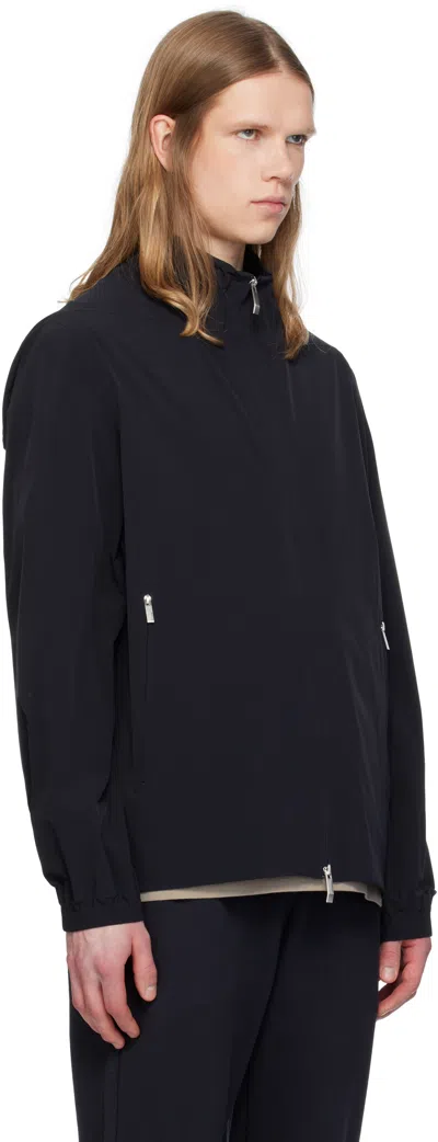 Moncler Black Stretch Nylon Frene Windbreaker In 999