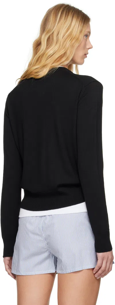 Ami Alexandre Mattiussi Cardigan In Wool Gabardine Black
