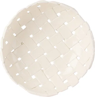 Ferm Living Off-white Plait Bowl In Off-white