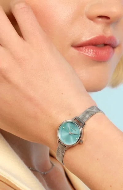 Olivia Burton Women's Mini Classic Silver Tone Stainless Steel Mesh Bracelet Watch, 23mm