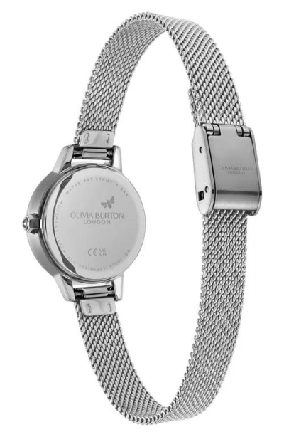 Olivia Burton Women's Mini Classic Silver Tone Stainless Steel Mesh Bracelet Watch, 23mm