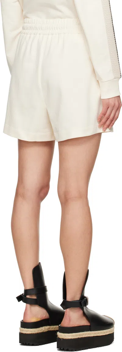 Moncler Off-white Striped Trim Shorts In Natural