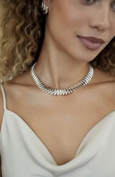 Ettika Vortex Collar Necklace In Silver