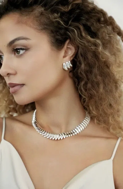 Ettika Vortex Collar Necklace In Silver