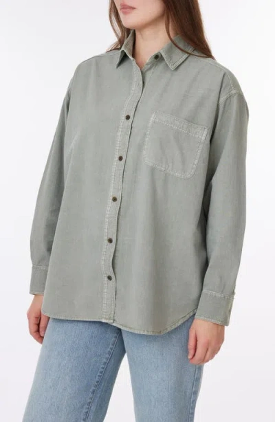 C&c California C & C California Alaina Sunwashed Relaxed Button-up Shirt In Green