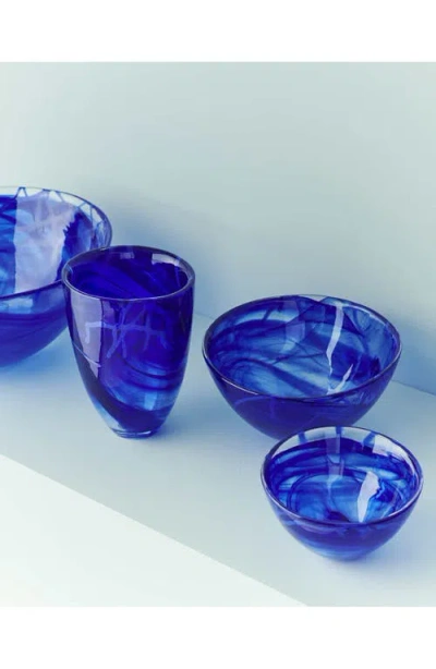 Kosta Boda Contrast Blue Vase, 8" In Blue