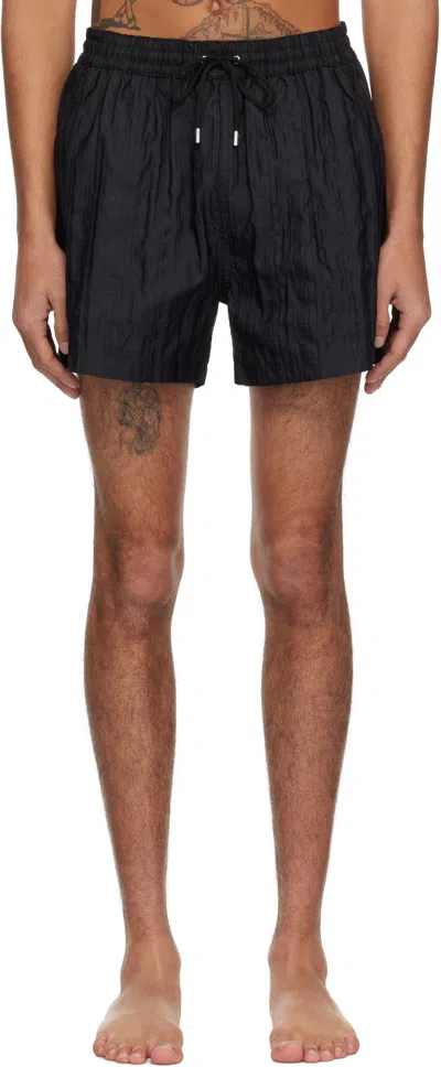 Paul Smith Black Shadow Stripe Swim Shorts In Black