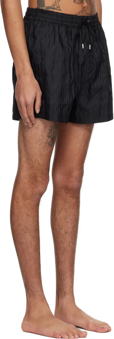 Paul Smith Black Shadow Stripe Swim Shorts In Black