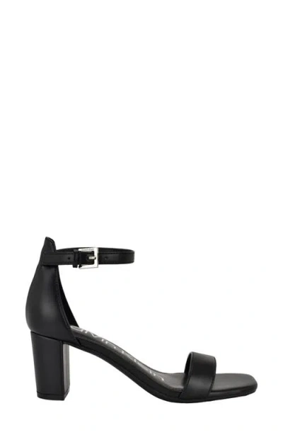 Calvin Klein Marle Womens Ankle Strap Open Toe Block Heel In Black