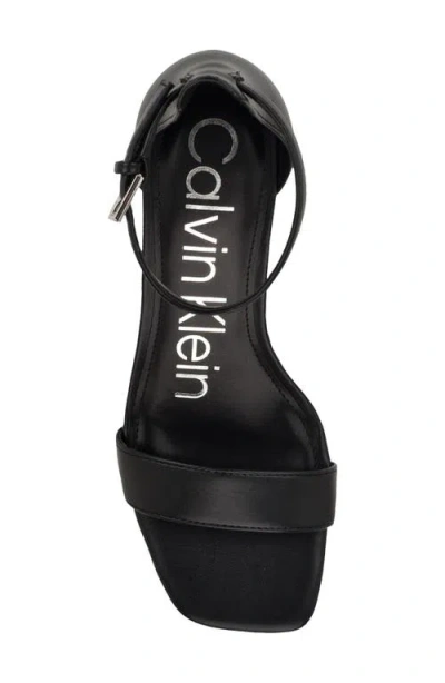 Calvin Klein Marle Womens Ankle Strap Open Toe Block Heel In Black