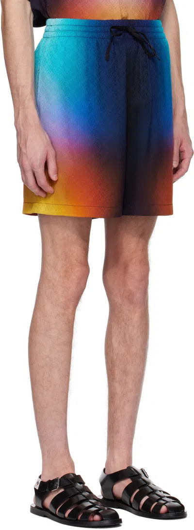Casablanca Silk Shorts With Polyester Lining In Gradient