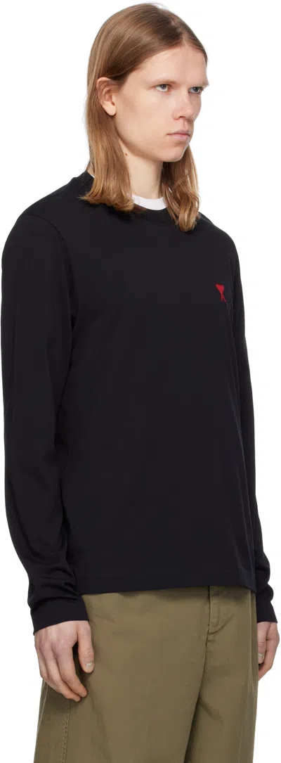 Ami Alexandre Mattiussi Pull Col Rond Ami Paris De Coeur In Black