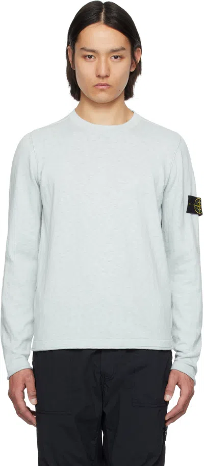 Stone Island Blue Cotton Nylon Sweater In V0041 Sky Blue