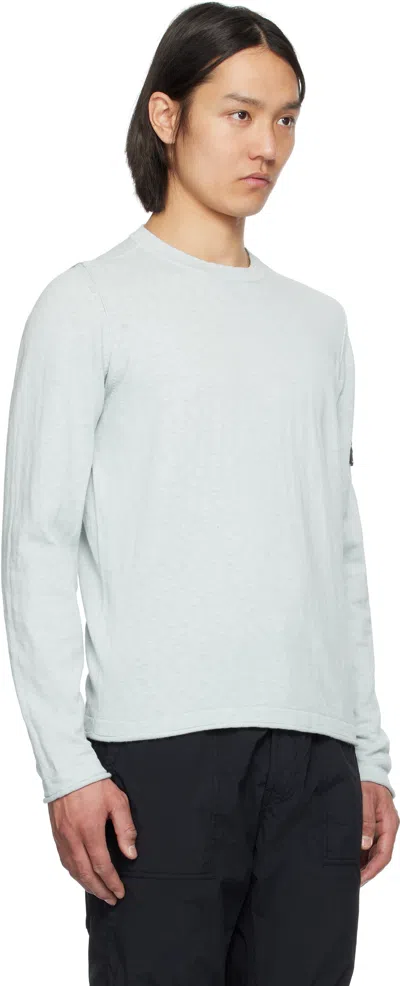 Stone Island Blue Cotton Nylon Sweater In V0041 Sky Blue