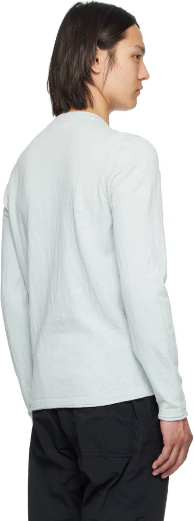 Stone Island Blue Cotton Nylon Sweater In V0041 Sky Blue