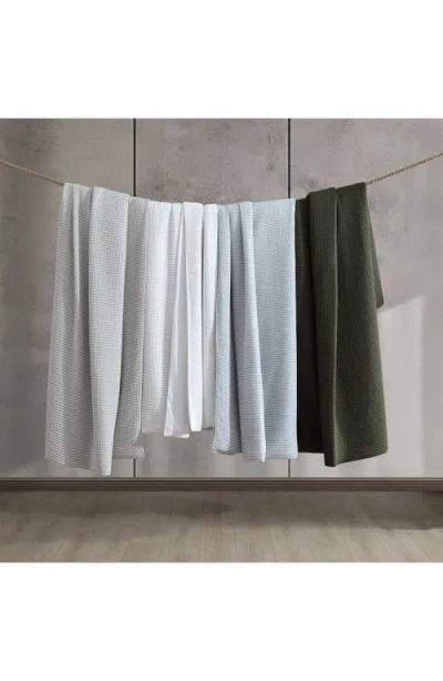 Kenneth Cole Solid Waffle Knit Full/queen Comforter & Sham Set In Light-pastel Blue