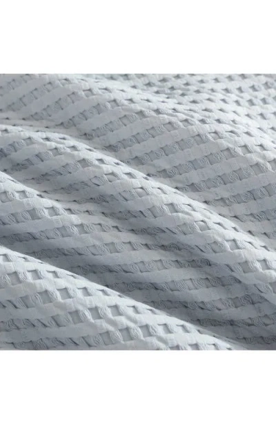 Kenneth Cole Solid Waffle Knit King Comforter & Sham Set In Light Pastel Blue