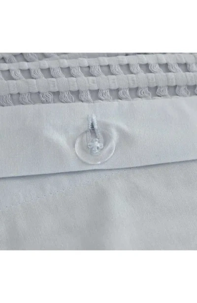 Kenneth Cole Solid Waffle Knit King Comforter & Sham Set In Light Pastel Blue