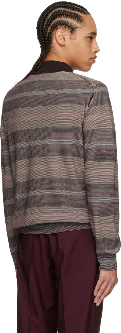 Paul Smith Hazy Stripe Cotton And Wool-blend Zip-neck Sweater Multicolour In 92 Multicolour