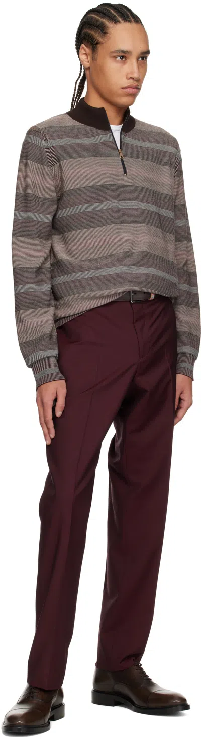 Paul Smith Hazy Stripe Cotton And Wool-blend Zip-neck Sweater Multicolour In 92 Multicolour