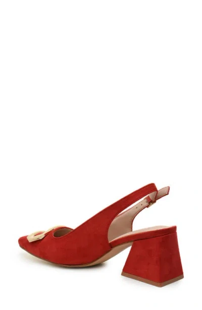 Nicole Miller Melrose Womens Pointed Closed Toe Block Heel Pumps In Red