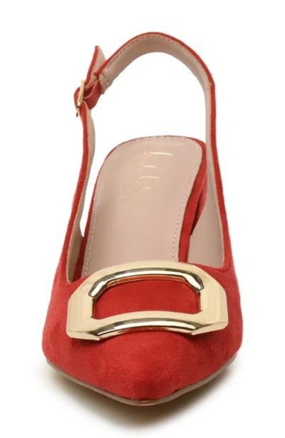 Nicole Miller Melrose Womens Pointed Closed Toe Block Heel Pumps In Red