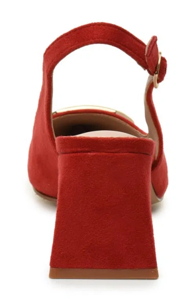 Nicole Miller Melrose Womens Pointed Closed Toe Block Heel Pumps In Red