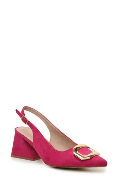 Nicole Miller Melrose Womens Pointed Closed Toe Block Heel Pumps In Pink
