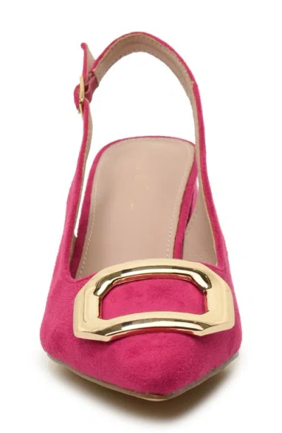 Nicole Miller Melrose Womens Pointed Closed Toe Block Heel Pumps In Pink