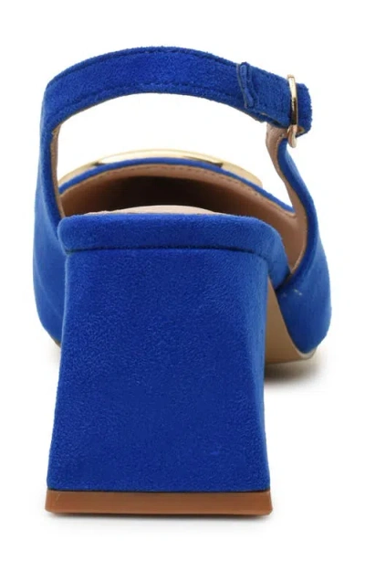 Nicole Miller Melrose Womens Pointed Closed Toe Block Heel Pumps In Blue Suede