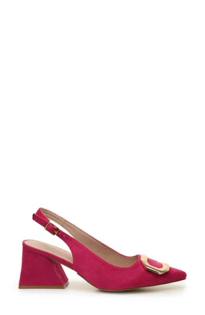 Nicole Miller Melrose Womens Pointed Closed Toe Block Heel Pumps In Pink