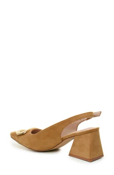 Nicole Miller Melrose Womens Pointed Closed Toe Block Heel Pumps In Brown