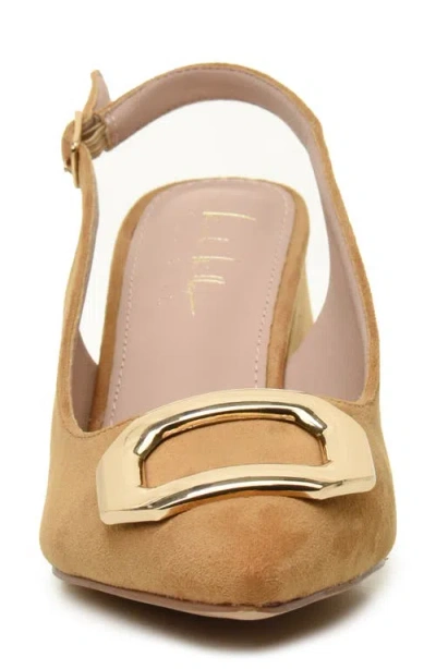 Nicole Miller Melrose Womens Pointed Closed Toe Block Heel Pumps In Brown